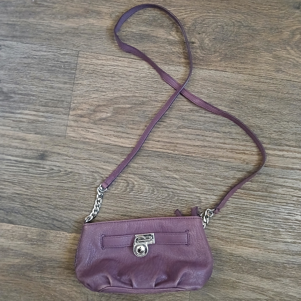 Michael Kors Purple Leather Crossbody Bag.